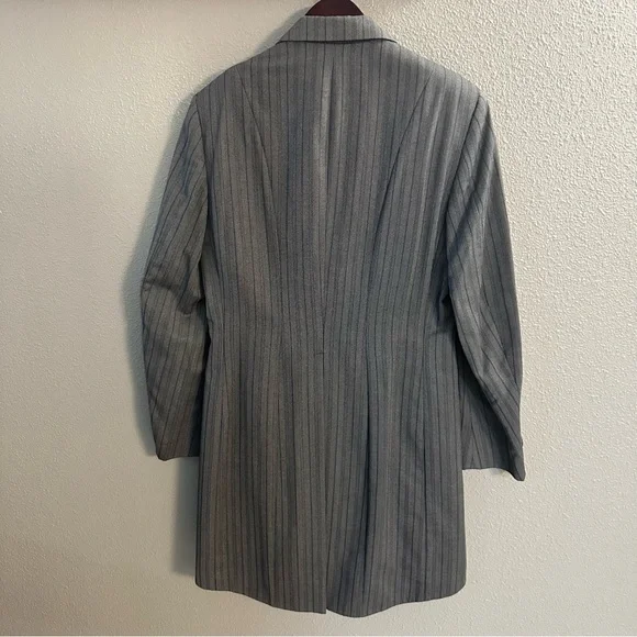 Vintage Yves Saint Laurent One Button Stripe Tailcoat Tuxedo Top 38 R - Picture 6 of 16